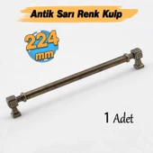 Talas Antik Sarı Eskitme Metal 224 mm 22.4 cm Mobilya Mutfak Çekmece Dolap Kulpu Kulbu Kulpları thumbnail 1