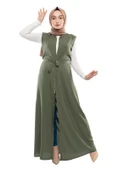 Moda Çizgi Yakalı Yelek - 1