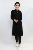 Moda Çizgi Tunik Gömlek Siyah thumbnail 3
