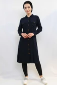 Moda Çizgi Tunik Gömlek Lacivert thumbnail 1