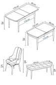 Loft Siyah Mermer 80x132 Açılabilir Mdf Masa Yemek Odası Takımı, Mutfak Takımı 4 Sandalye, 1 Bench Cappucino - 5