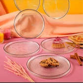 Fecra Loren 6 Parça Servis Seti 21 cm Siyah Fileli - 1