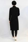 Moda Çizgi Tunik Gömlek Siyah thumbnail 2