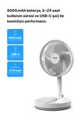 Xenon Smart Taşınabilir Şarjlı Vantilatör 24 Saat Kullanım 3 Kademeli 180 Sessiz Ayaklı Katlanabilir Fan X6103 - 8