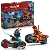 LEGO NINJAGO Kai’nin Motosiklet Hız Yarışı 71838 - 6 Yaş ve Üzeri Çocuklar için 2 Ninja Motosikleti ve 2 Mini Figür İçeren Yaratıcı Oyuncak Yapım Seti (79 Parça) - 1