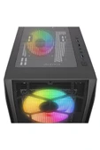 HOLLOW 650W 80+ 4*12cm ARGB Fan+Kontrolcü Temperli Camlı Mid-T Gaming Oyuncu Kasası thumbnail 5