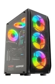 HOLLOW 650W 80+ 4*12cm ARGB Fan+Kontrolcü Temperli Camlı Mid-T Gaming Oyuncu Kasası thumbnail 1