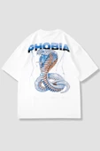 Phobia Sırt Baskılı Beyaz Unisex Oversize Tshirt thumbnail 3