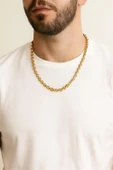 Altın Renk Doc Model Zincir 55 Cm Unisex Çelik Kolye thumbnail 2