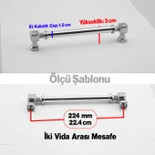 Krom Renk Talas Metal 224 mm 22.4 cm Düz Kulp Mobilya Mutfak Çekmece Dolap Kulpu Kulbu Kulpları thumbnail 2
