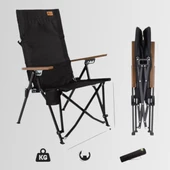 FUNKY CHAIRS Royal 4 Kademeli Katlanabilir Alüminyum Kamp Sandalyesi - Siyah - 5