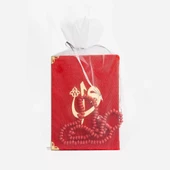 Tesbih + Yasin Hediye Seti (Çanta Boy, Tül Keseli, Gül Kokulu, Kırmızı) - 1