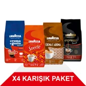 Crema e Gusto Classico + Suerte + Crema E Aramo + Espresso Barista Gran Crema Çekirdek Kahve (1000gr) 4'Lü Paket - 1