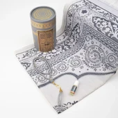 Seccade + Tesbih + Esans Hediye Seti (Kabe Desen, Gri) thumbnail 2