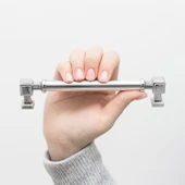 Krom Renk Talas Metal 160 mm 16 cm Düz Kulp Mobilya Mutfak Çekmece Dolap Kulpu Kulbu Kulpları thumbnail 3