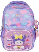 Relaxion Kabartmalı Kuromi Figürlü Pullu 3'Lü İlkokul Çantası Beslenme Kalemlik Seti 1370 - 2