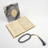 Tesbih + Yasin Hediye Seti (Çanta Boy, ŞemsLafzatullah, Gri) thumbnail 2