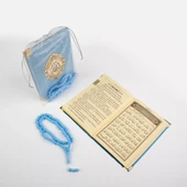 Tesbih + Yasin Hediye Seti (Çanta Boy, Tül Keseli, Bebe Mavi) thumbnail 2