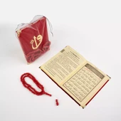 Tesbih + Yasin Hediye Seti (Çanta Boy, Tül Keseli, Gül Kokulu, Kırmızı) - 2