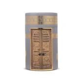 Seccade + Tesbih + Esans Hediye Seti (Kabe Desen, Gri) thumbnail 1