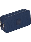 Relaxion Lacivert İki Gözlü Krinkıl Kumaş Kalem Çantası Kalemlik 124 thumbnail 1