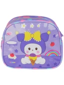 Relaxion Kabartmalı Kuromi Figürlü Pullu 3'Lü İlkokul Çantası Beslenme Kalemlik Seti 1370 - 4