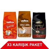 Suerte + Crema E Aramo + Espresso Barista Gran Crema Çekirdek Kahve (1000gr) 3'Lü Paket - 1