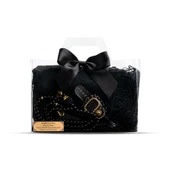 Tesbih + Dantelli  Şal + Zikirmatik Hediye Seti (Asetat Kutulu, Siyah) - 1