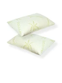 2 Adet bambu kumaşlı yastık ,fermuarlı yıkanabilir kılıflı Antialerjik 1.kalite boncuk silikonlu 50x70 cm 1000 gr - 1
