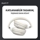 Havit H630BT PRO ANC Kulak Üstü Katlanabilir Bluetooth Kulaklık - 50 Saat Batarya Çift Cihaz Desteği thumbnail 4