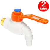 Plastik Musluk Metal Kollu 1/2 Küresel Bahçe Şadırvan Çeşme Musluğu -2 Adet thumbnail 1