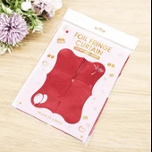 CEYLAN ADAM     Kırmızı Renk Dikdörtgen Kesim Parlak Sim Görünümlü Fon Perde Dekor 1x2 Metre thumbnail 1