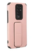 Xiaomi Redmi Note 8 Pro Kılıf Mega Standlı Silikon - Pudra - 2