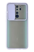 Xiaomi Redmi Note 8 Pro Kılıf Palm Buzlu Kamera Sürgülü Silikon - Lila - 1