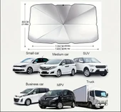 TÜM ARAÇLARLA UYUMLU ŞEMSİYE TİPİ ÖN CAM GÜNEŞLİK GÖLGELİK KATLANABİLİR thumbnail 4