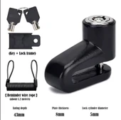 MOTORSİKLET SCOOTER BİSİKLET TEKERLEK ELEKTRİKLİ ARAÇ DİSK KİLİDİ GÜVENLİK KİLİTİ thumbnail 4