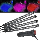 48 LED ARAÇ İÇİ AYAK ALTI LED IŞIK KUMANDALI MÜZİĞE DUYARLI ÇAKMAKLIK GİRİŞLİ ÇOK RENKLİ ARAÇ İÇİ AYDINLATMA - 4