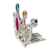 CEYLAN ADAM   Gümüş Renk Taraklı Model Prenses Kraliçe Tacı 2 No 12x7 cm thumbnail 4