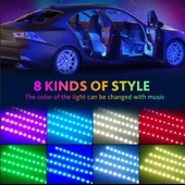 48 LED ARAÇ İÇİ AYAK ALTI LED IŞIK KUMANDALI MÜZİĞE DUYARLI ÇAKMAKLIK GİRİŞLİ ÇOK RENKLİ ARAÇ İÇİ AYDINLATMA - 5