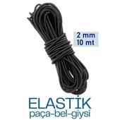 ModaCar Bel Paça Giysi Lastiği 2 mm 10 Mt SİYAH - 1