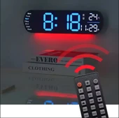 DİJİTAL ALARMLI TERMOMETRELİ TARİHLİ IŞIKLI DUVAR SAATİ OFİS MASA SAATİ KUMANDALI thumbnail 2