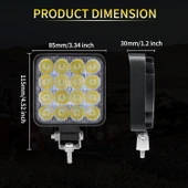 16 LEDLİ TEPE LAMBASI GERİ VİTES LAMBASI OFROAD TRAKTÖR TIR KAMYON SİS FARI thumbnail 5