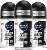 NIVEA MEN Erkek Roll-on Deodorant Black&White Invisible Original 50ml, 72 Saat Anti-perspirant, X3 AdetSet P09753 - 1