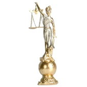 Themis Adalet Terazisi Heykeli ve Dünya Biblo Gold 24cm thumbnail 2