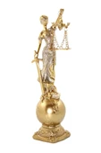 Themis Adalet Terazisi Heykeli ve Dünya Biblo Gold 24cm thumbnail 9