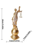 Themis Adalet Terazisi Heykeli ve Dünya Biblo Gold 24cm thumbnail 10