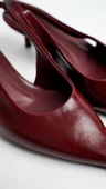 Assortie Bordo İnce Topuklu Slingback Kadın Ayakkabı - 4