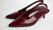 Assortie Bordo İnce Topuklu Slingback Kadın Ayakkabı - 2