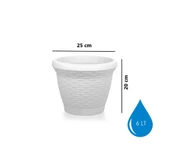 Omnipazar SO-HS02 Plastik Hasır Desenli Saksı 6 lt Kirli Beyaz 6 Adet thumbnail 2