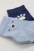 CEYLAN ADAM   Bistyle Bear Penye Soket Çorap 2'Li BS10116 Mavi - 4